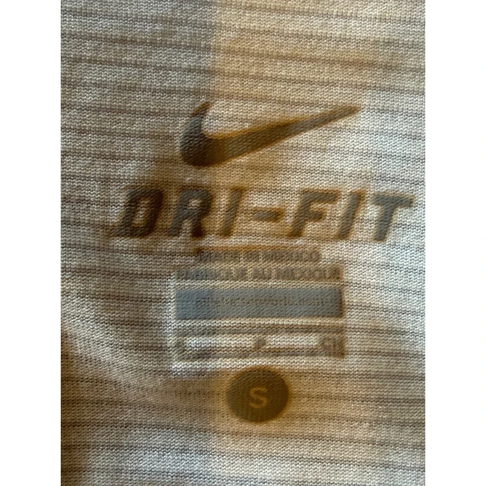 Nike Dri FIT Tank Top Women Small White Blue Stripe‎ Racerback Athletic Running